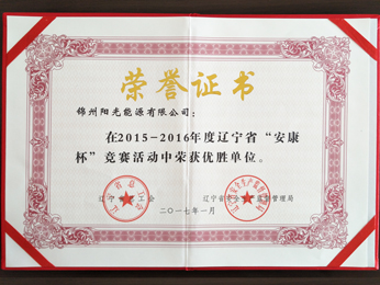 2015-2016年度“安康杯”競(jìng)賽活動(dòng)中榮獲優(yōu)勝單位